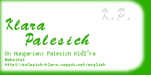 klara palesich business card